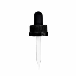 18-400 Black Child Resistant Glass Dropper (65mm)