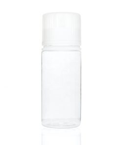 100 ml PET Signature Wolf Bottle with Clear Flat Cap and Pre-Inserted Tip