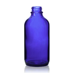 4 oz Boston Round Cobalt Blue Glass Bottle with 22-400 Neck Finish