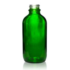 4 oz Boston Round Green Glass Bottle with 22-400 Neck Finish