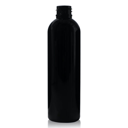 4 oz PET Black Cosmo Round Bottle with 20-410 Neck Finish