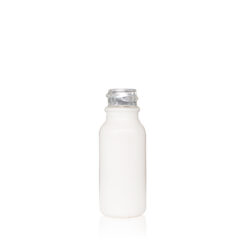 0.5 oz Matte White Boston Round Glass Bottle with 18-400 Neck Finish