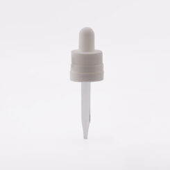 18-415 White PP Plastic Child Resistant and Tamper Evident Dropper with 65 mm Straight Glass Pipette