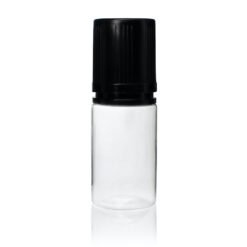 30 ml PET Clear Signature Wolf Bottle with Black Flat Cap and Pre-Inserted Tip