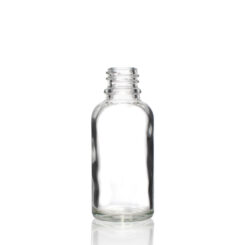 30 ml Clear Euro Round Glass Bottle with 18-DIN Neck Finish