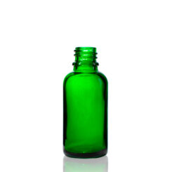 30 ml Green Euro Round Glass Bottle with 18-DIN Neck Finish