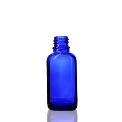 30 ml Cobalt Blue Euro Round Glass Bottle with 18-DIN Neck Finish