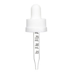 18-400 White Child Resistant Graduated Glass Dropper (58mm)