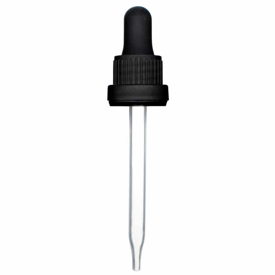 1 oz Black Graduated Plastic Pipette Dropper with Tamper Evident Seal (18-400) (Heavy Duty)