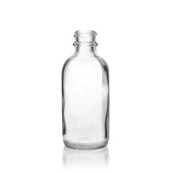 2 oz Boston Round Clear Glass Bottle with 20-400 Neck Finish