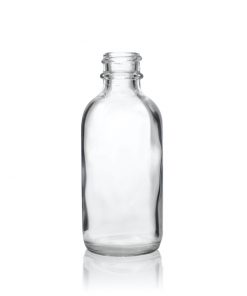 2 oz Boston Round Clear Glass Bottle with 20-400 Neck Finish