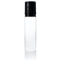60 ml PET Clear Signature Wolf Bottle with Black Flat Cap and Pre-Inserted Tip