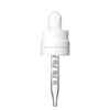 18-400 White Child Resistant with Tamper Evident Seal Graduated Glass Dropper (65mm)