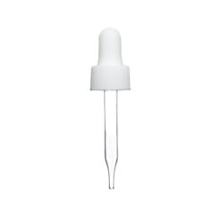 0.5 oz White Glass Dropper (18-400) (Ribbed)