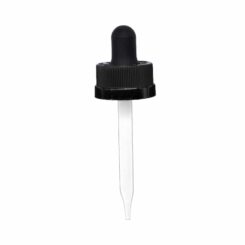 1 oz Black Child Resistant Glass Dropper (20-400) (For French Square Bottle) 