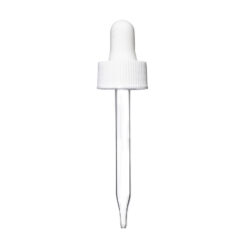 20-400 White Glass Dropper (76mm) (Ribbed)