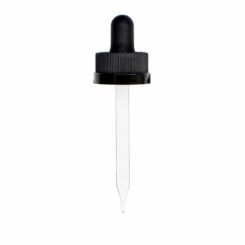 20-400 Black Child Resistant Glass Dropper (76mm)