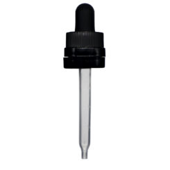 18-400 Black Child Resistant with Tamper Evident Seal Graduated Plastic Pipette Dropper (77mm)