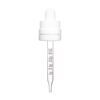 18-400 White Child Resistant with Tamper Evident Seal Graduated Glass Dropper (77mm)
