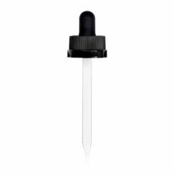 20-400 Black Child Resistant Glass Dropper (91mm)