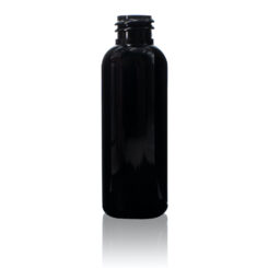 2 oz PET Black Short Cosmo Round Bottle with 20-410 Neck Finish