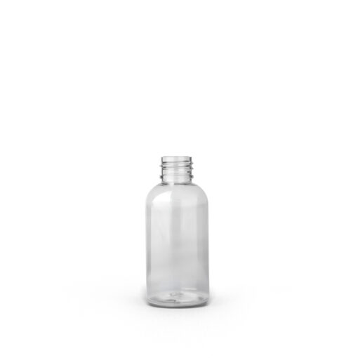 Clear 2 oz PET Plastic Boston Round Bottle