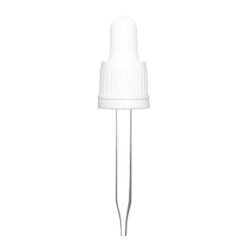 18-400 White Glass Dropper with Tamper Evident Seal (77mm)(Heavy Duty)