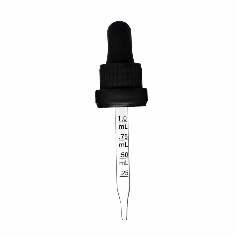 18400 Black Graduated Plastic Pipette Dropper With Tamper Evident Seal
