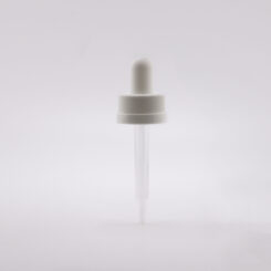 18-400 White PP Plastic Child Resistant Dropper with 65 mm Straight Glass Pipette
