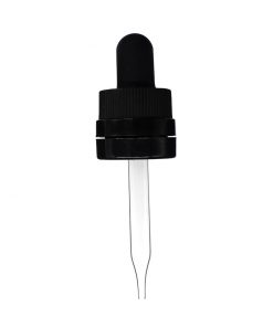 0.5 oz Black Child Resistant with Tamper Evident Seal Glass Dropper (18-400)