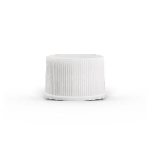 White 20-400 PP Ribbed Cap with Foam Liner