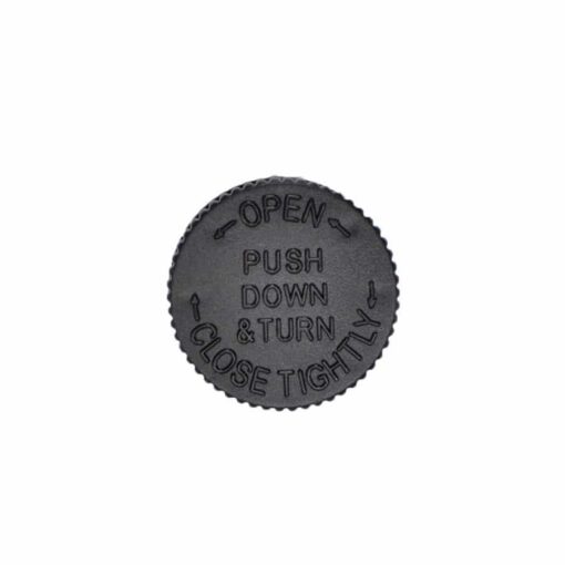 Black 20-400 PP Child-Resistant Screw Top Cap with Opening Instructions