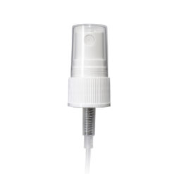 White PP 20-410 Ribbed Skirt Fine Mist Fingertip Sprayer with Clear Overcap