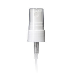 White PP 20-410 Smooth Skirt Fine Mist Fingertip Sprayer with Clear Overcap
