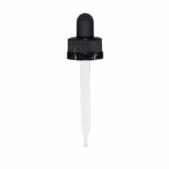 18-400 Black Child Resistant Glass Dropper (77mm)