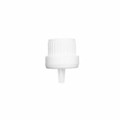 GB06 White 18-400 PP Euro Heavy Duty Tamper Evident Ribbed Cap Orifice Dropper Assembly