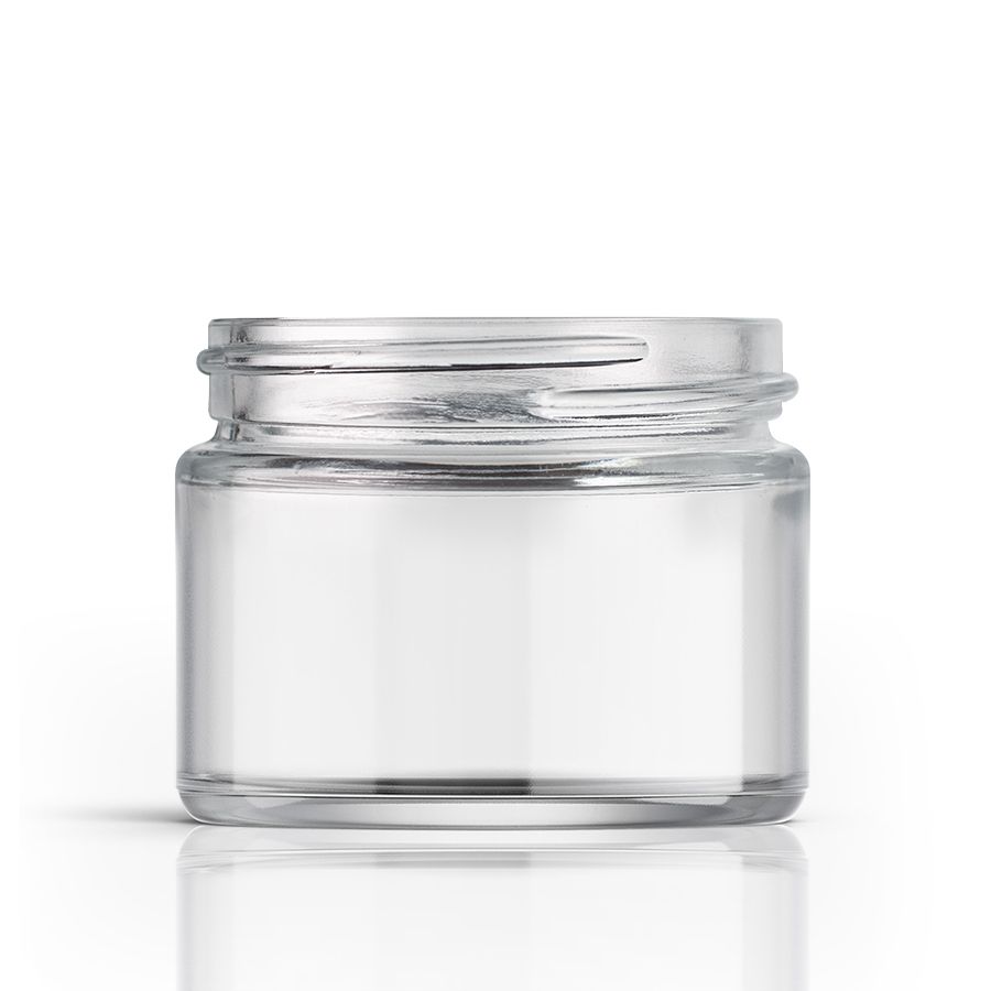 9 oz Clear Straight Sided Glass Jar with White Metal Lid