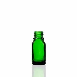 10 ml Green Euro Round Glass Bottle with 18-DIN Neck Finish by FH Packaging for FHPKG