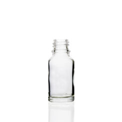 15 ml Clear Euro Round Glass Bottle with 18 DIN Neck Finish Glass Bottles Wholesale Bulk Packaging by FH Packaging