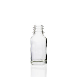 15 ml Clear Euro Round Glass Bottle with 18 DIN Neck Finish Glass Bottles Wholesale Bulk Packaging by FH Packaging