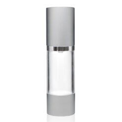 30 ml Clear Styrene Plastic Bottle with Silver Airless Pump and Cap (Set)