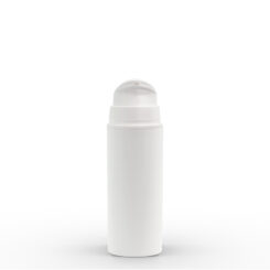 50 ml White Polypropylene Airless Pump Bottle with White Snap Cap and Overcap