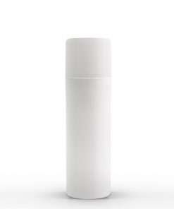 120 ml White Polypropylene Airless Pump Bottle with White Snap Cap and Matte White Overcap