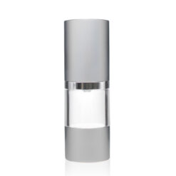 15 ml Clear Styrene Plastic Bottle with Silver Airless Pump and Cap (Set)