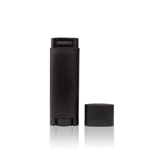 0.15 oz Black Oval Lip Balm Tube