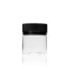 60g Clear PET Round Jar with Black Child Resistant and Tamper Evident Cap (Set)