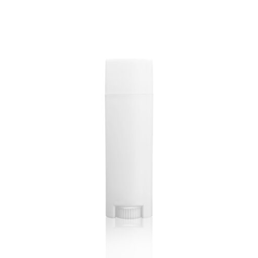 0.15 oz White Oval Lip Balm Tube with White Cap On