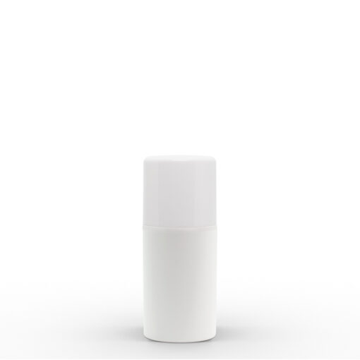 30 ml White Polypropylene Mini Airless Pump Bottle with White Overcap Cosmetic Personal Container FH Packaging