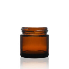 1 oz 43-400 Amber Glass Straight Sided Round Jar