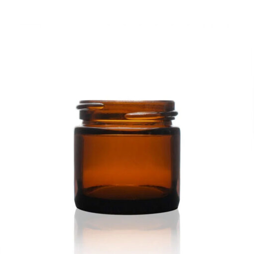 1 oz 43-400 Amber Glass Straight Sided Round Jar